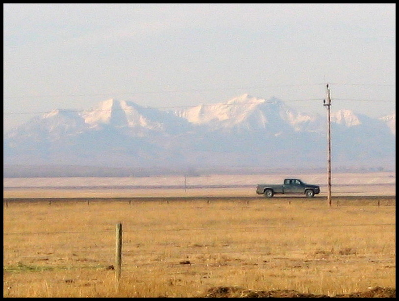 Výhled z jízdárny na Rocky  Mountains